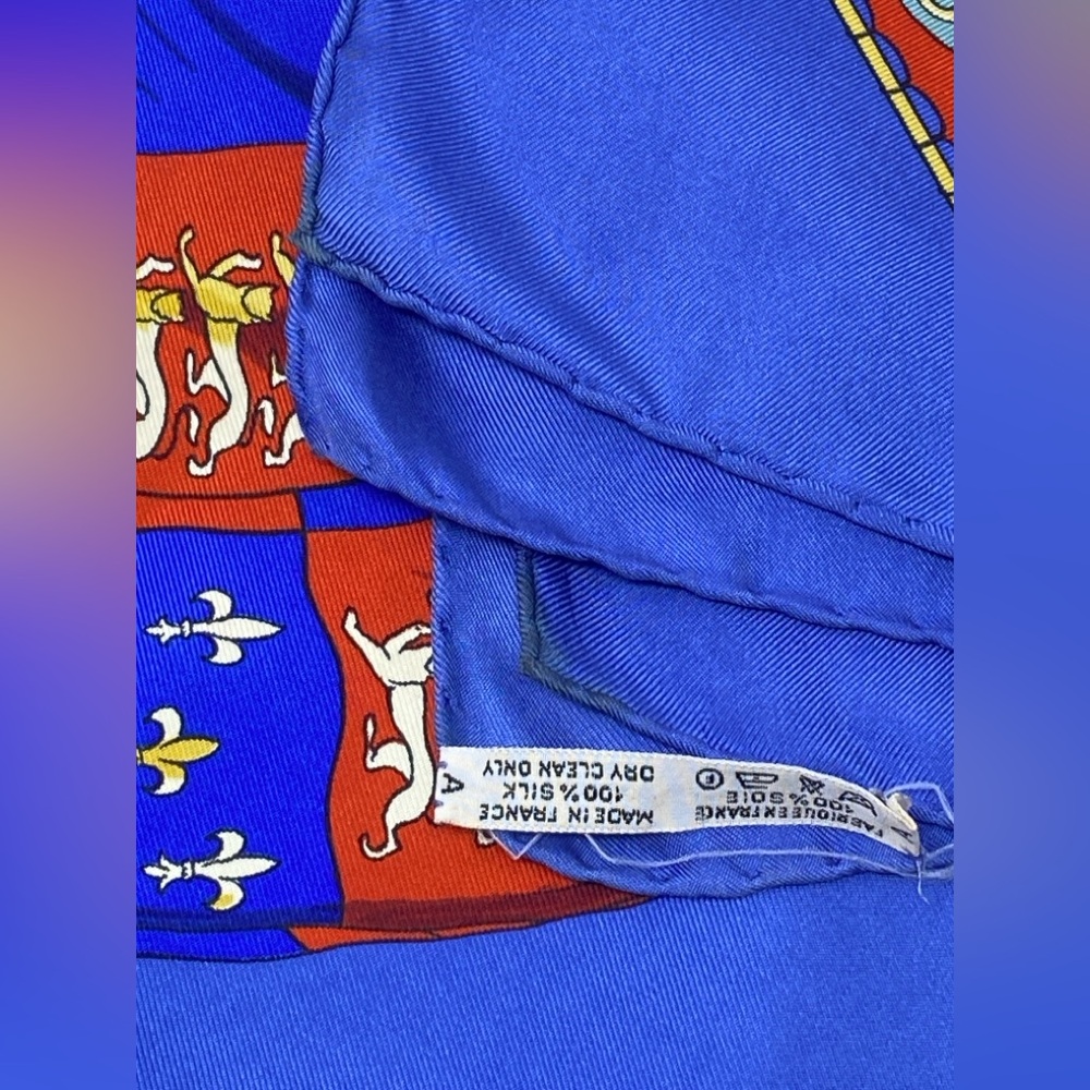Hermes Vintage Silk Scarf Carre 90”Pavois”Blue - Picture 6 of 16